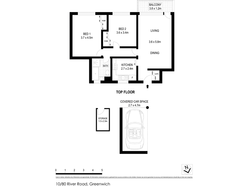 Top floor apartment with leafy 7