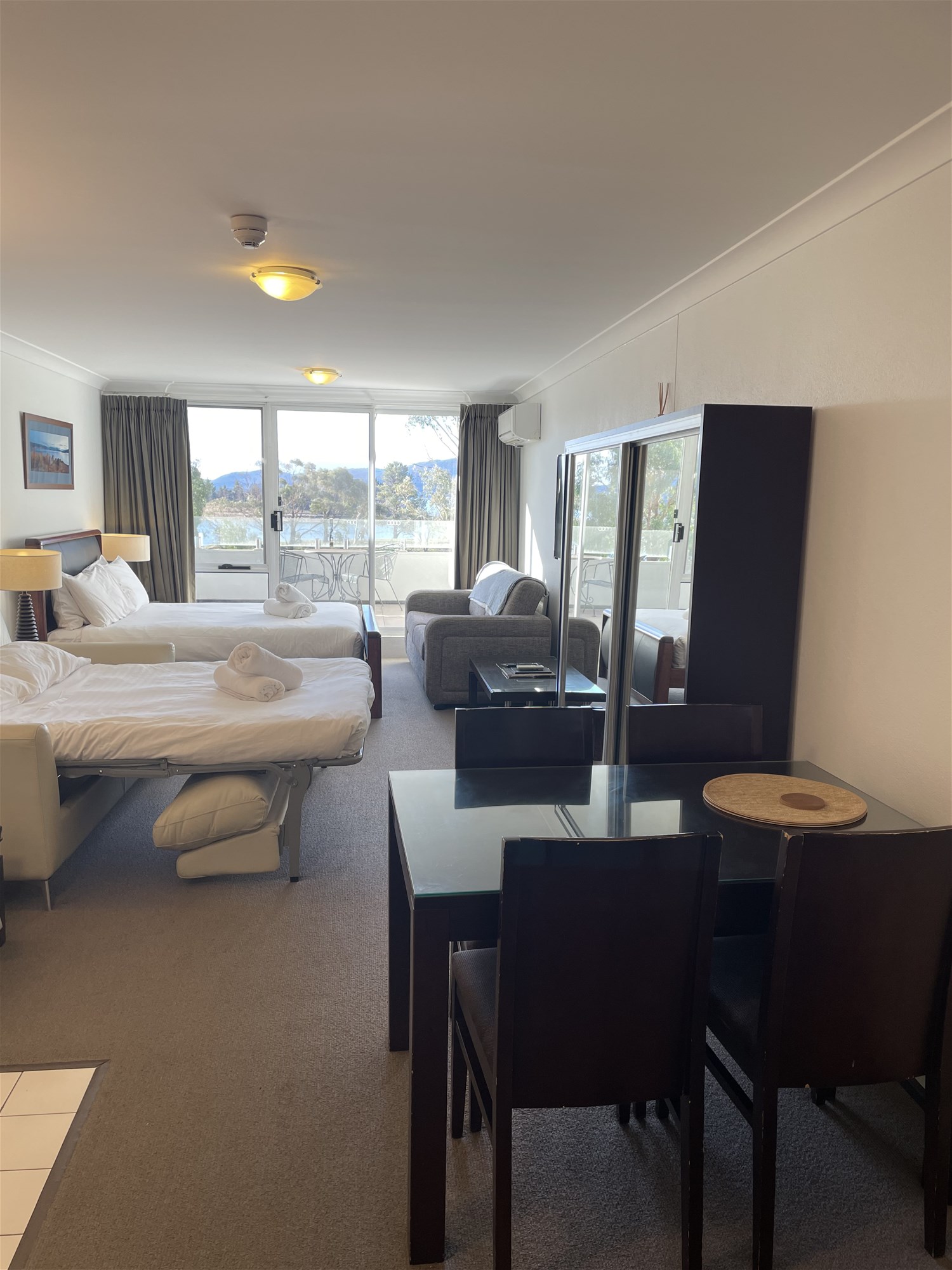 Large lakefront studio apartment at 2